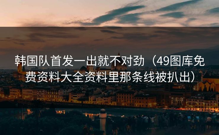 韩国队首发一出就不对劲（49图库免费资料大全资料里那条线被扒出）