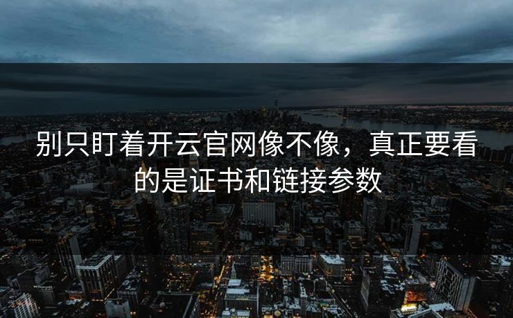 别只盯着开云官网像不像，真正要看的是证书和链接参数
