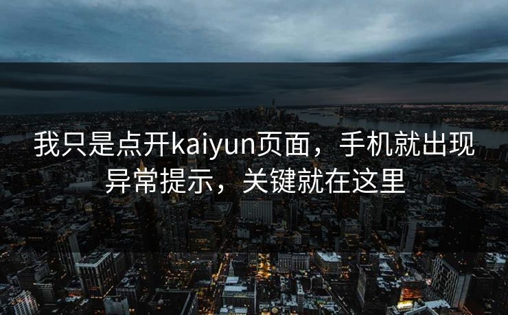 我只是点开kaiyun页面，手机就出现异常提示，关键就在这里